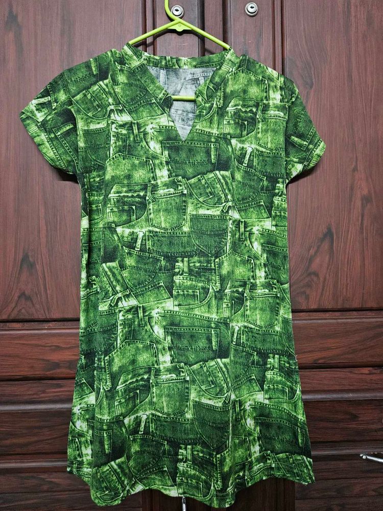 Green Printed Dress