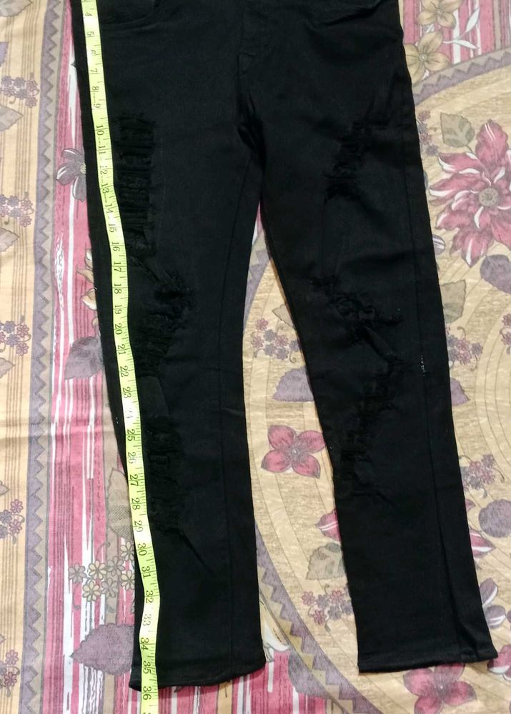 Distressed Black Jeans