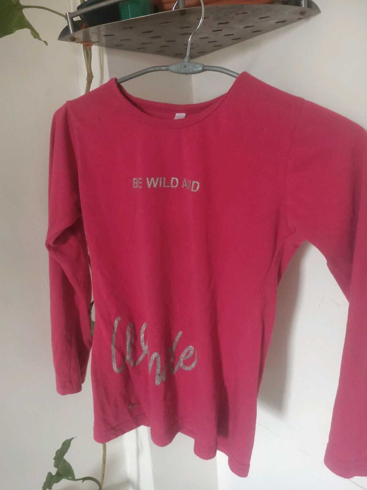Pink &#39;Be Wild&#39; Long Sleeve Top