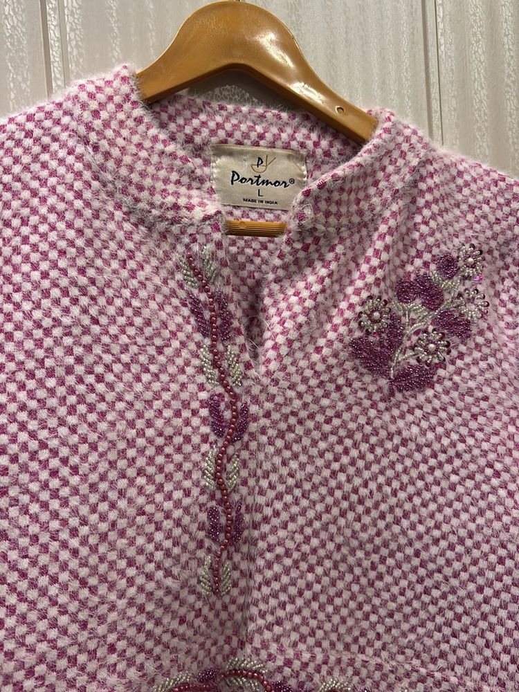 Portmor Embellished Checkered Top