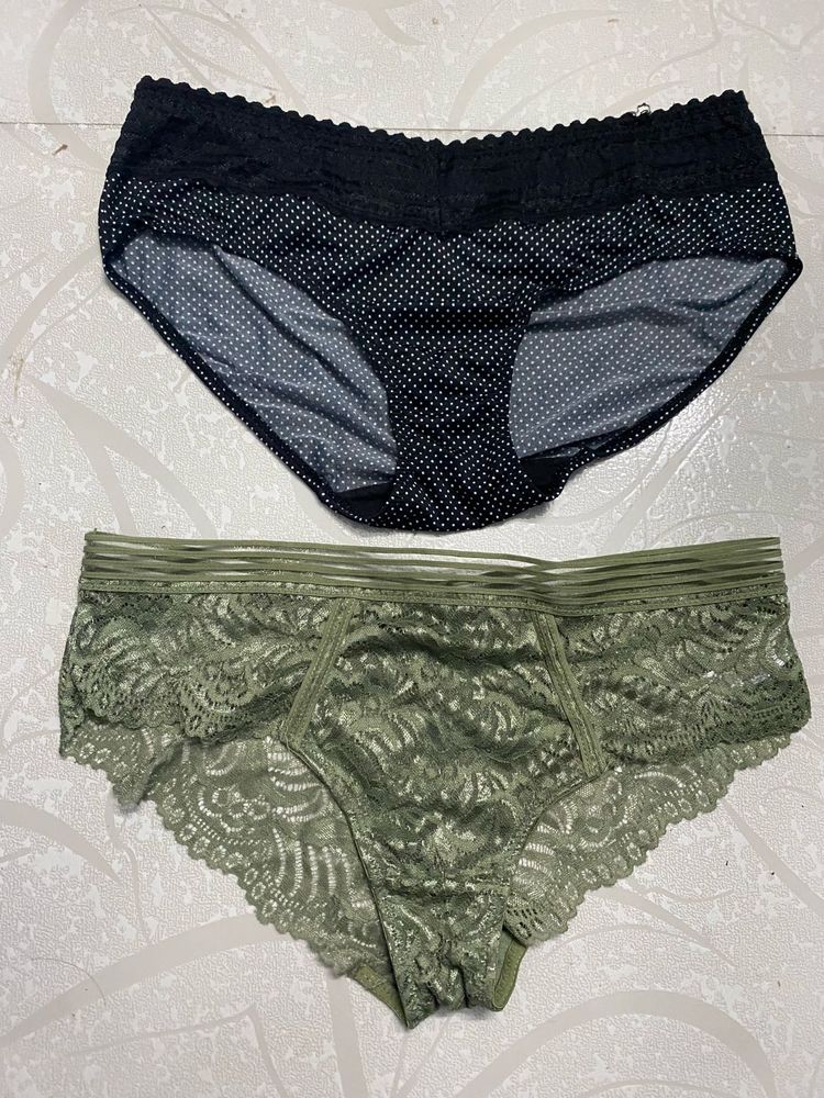 Set of 2 Stylish Women’s Panties –Lace &amp; Polka Dot