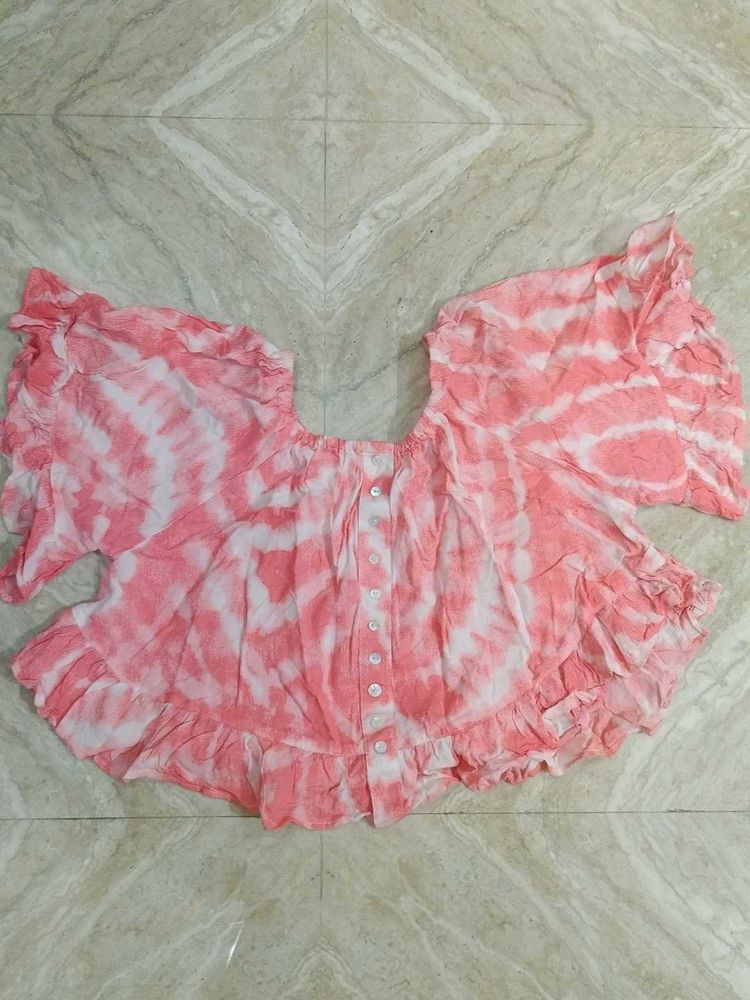 Tie-dye Ruffle Top