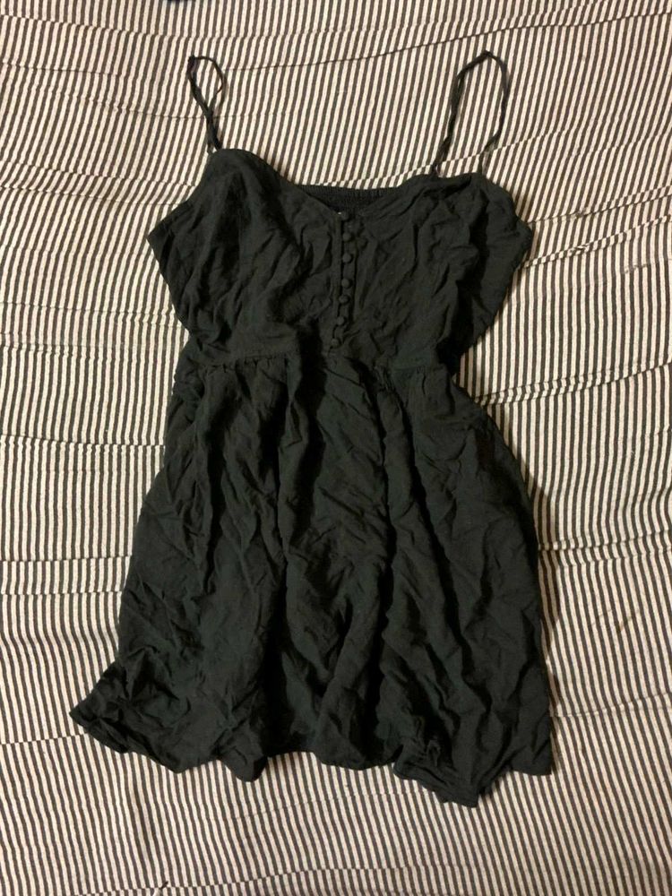 Black Spaghetti Strap Mini Dress
