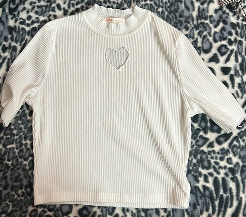 White Cute Crop Top