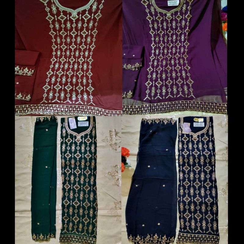 PICK ANY EMBROIDERED DRESS MATERIAL IN 740 RS.