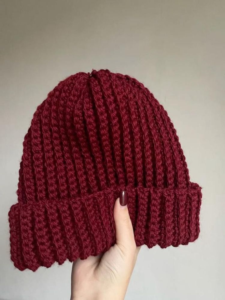 Burgundy Knit Beanie