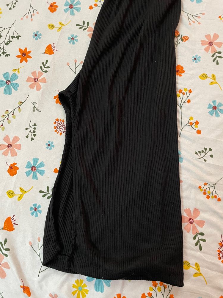Turtle Neck Slim Fit Dress With Slit On One Side,