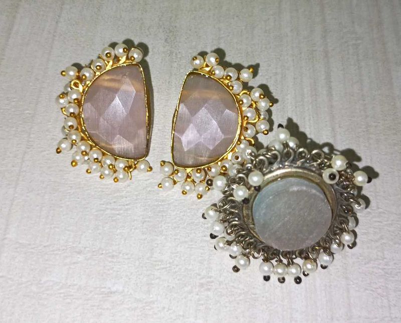 Pearl Stone Earrings