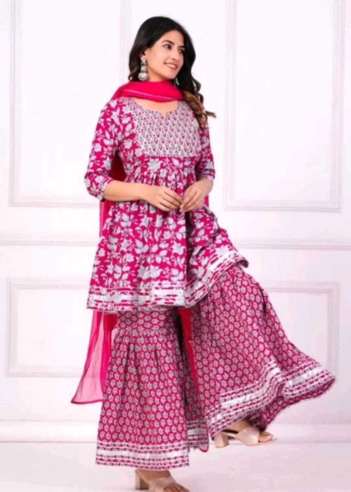 Rose Pink Sharara Set