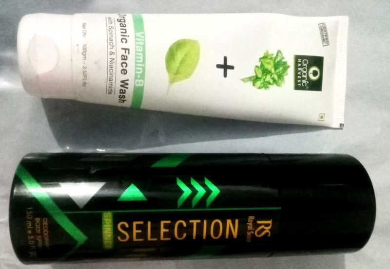 Combo Organic Harvest Face Wash &amp; Royal Spin Deodo