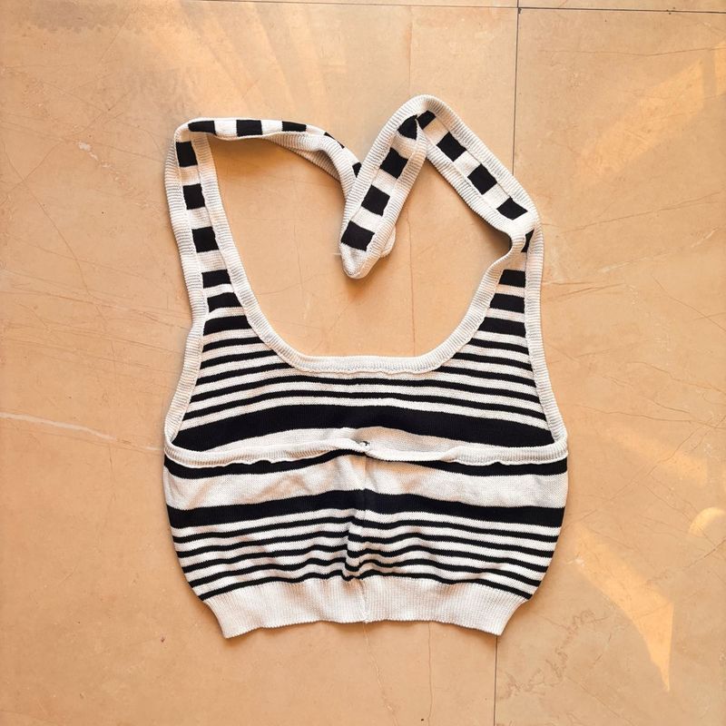 Striped Knit Crop Top