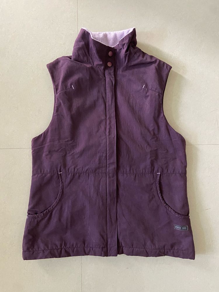 Purple Sleeveless Vest Winter Wear