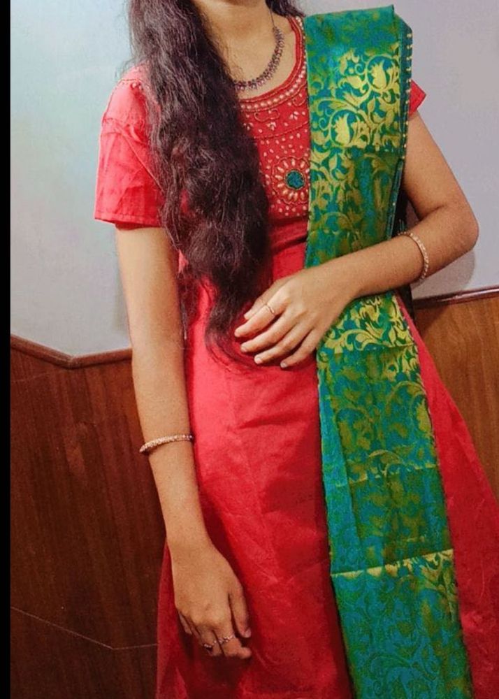 Red Kurta Set with Dupatta