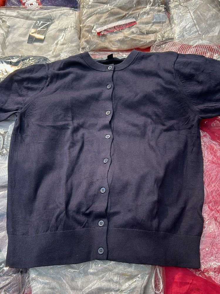 Navy Cardigan Sweater