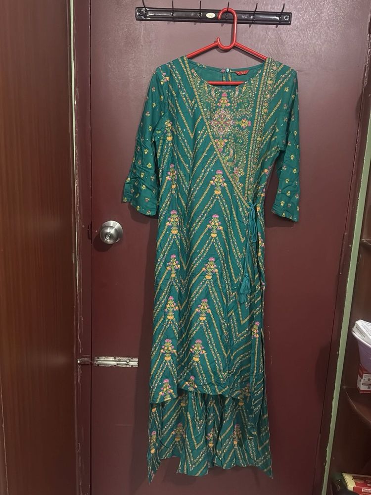 Green Printed Ethnic Jumpsuit