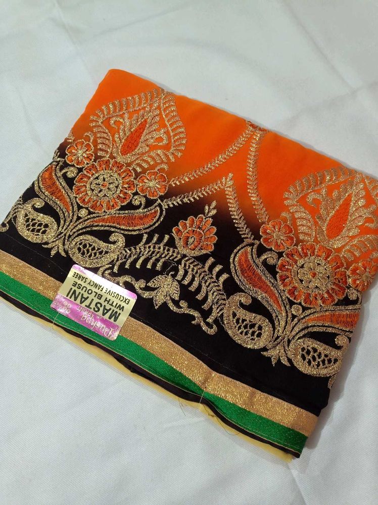 Mastani Embroidary Saree 😍