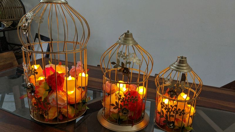 Iron Metal Cage Tea Candle Light Holder(small)