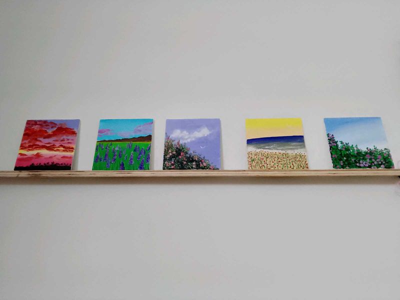 Miniature Landscape Paintings (Set of 5)