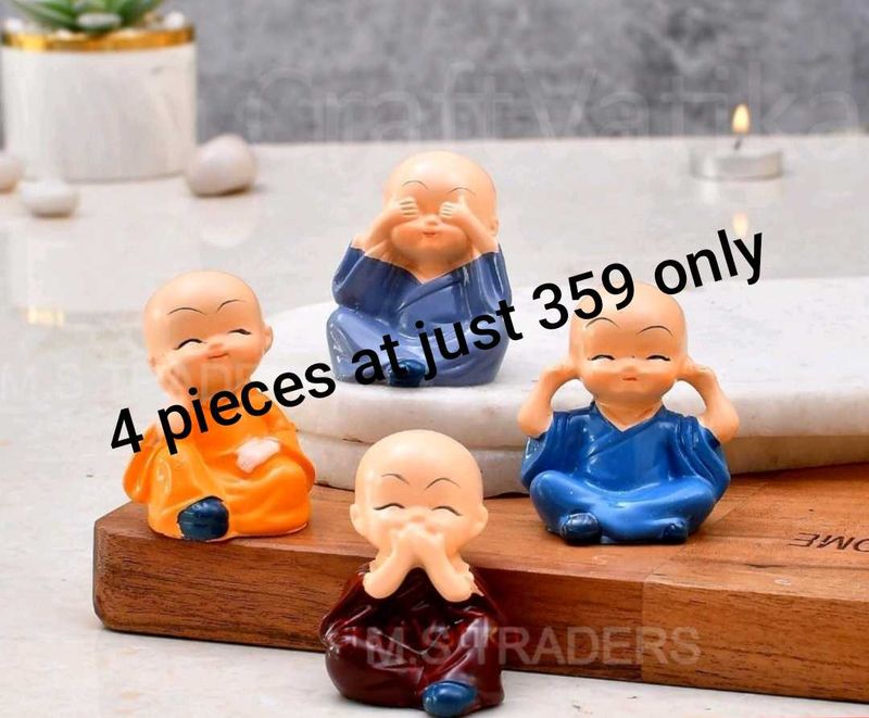 Mini Monk Buddha Idol Set