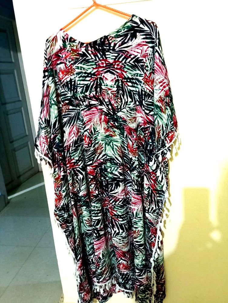 Floral Print Kaftan Dress