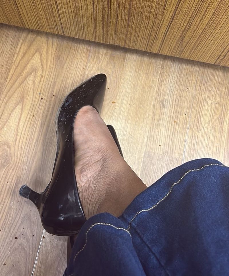 Black Kitten Heel Pumps