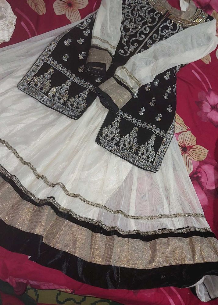 Anarkali Gown With Pant And Dupatta Like New