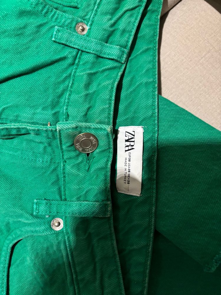 Zara Green Denim Jeans