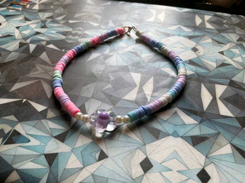 Pastel Heishi Bead Necklace