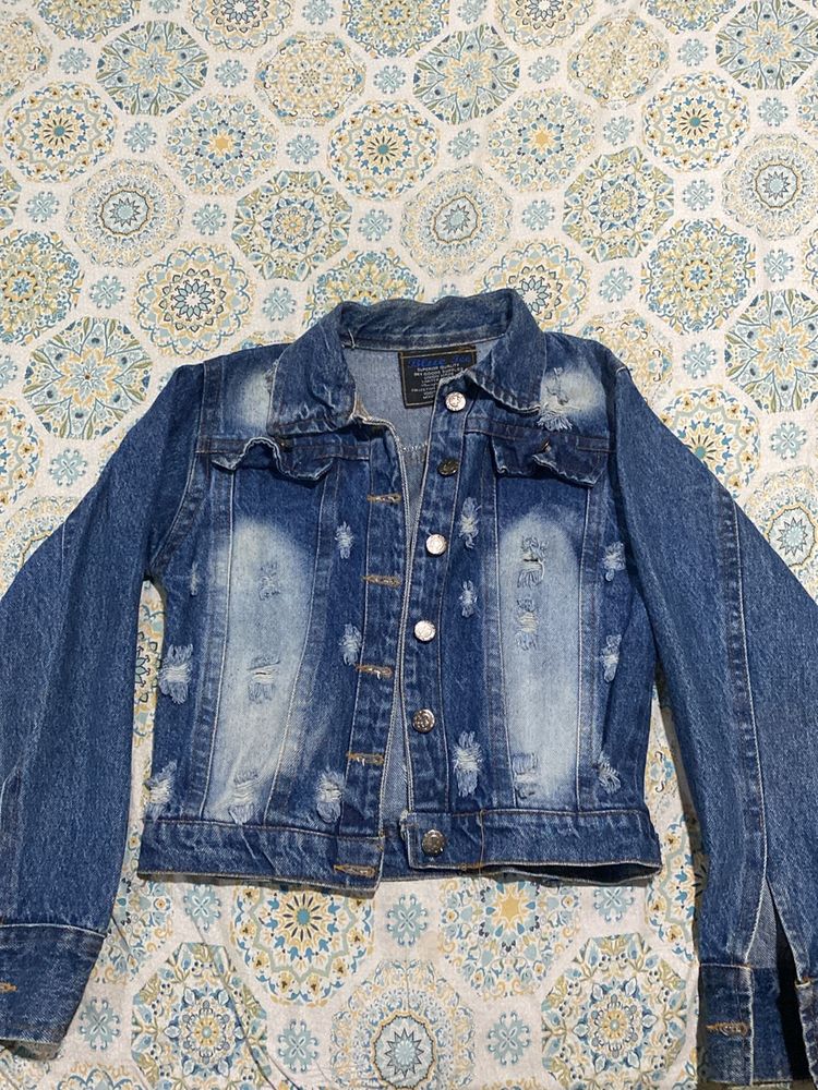 Ribbed Denim Jacket