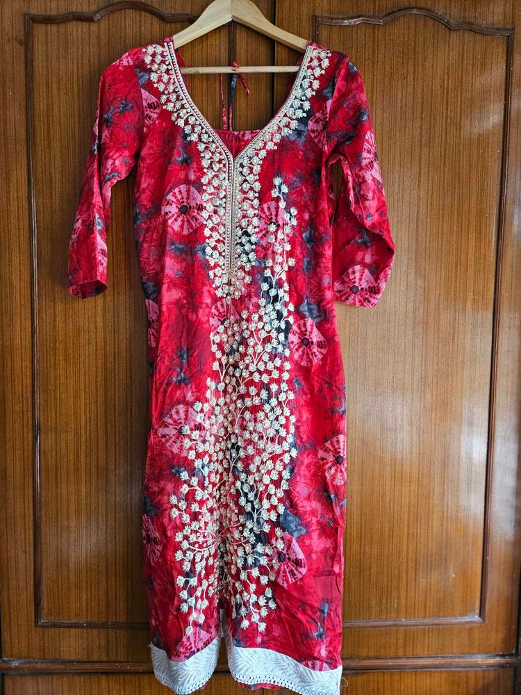 Batik Print Beaded Kurti