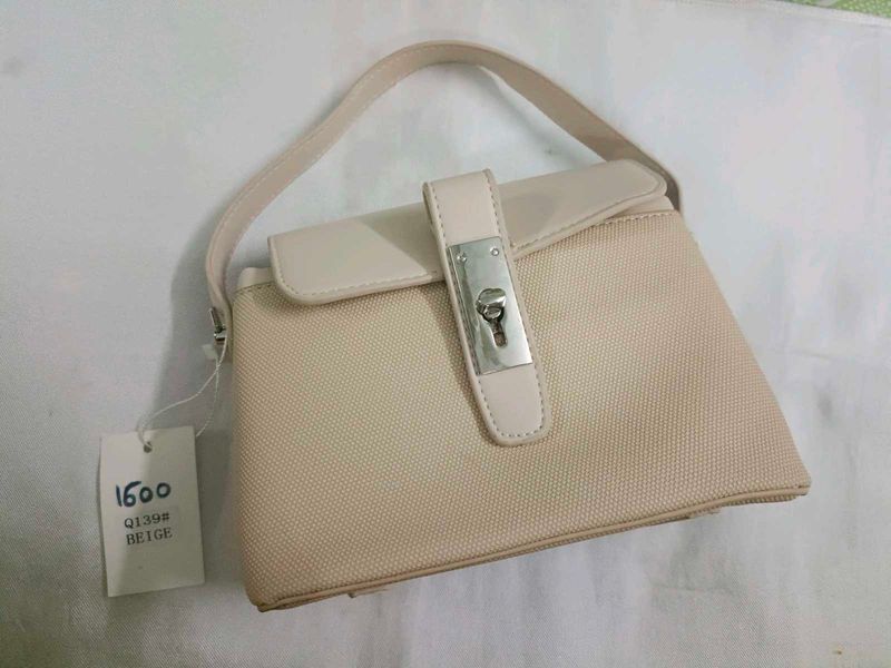 Vintage Beige Top Handle Bag