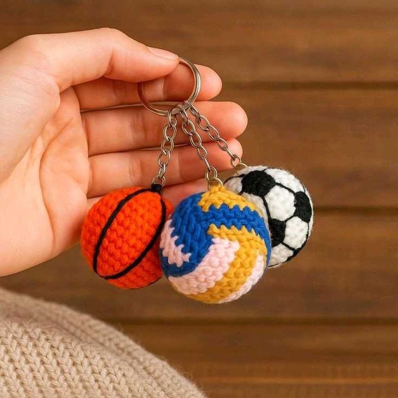 Crochet Basketball Keychain