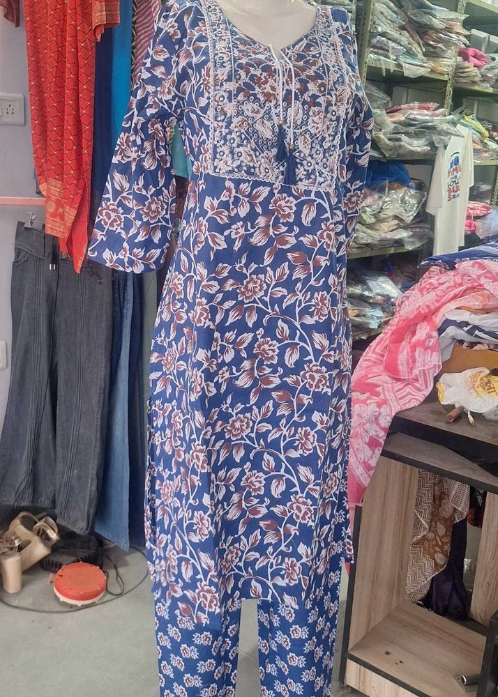 3pcs suit brown and blue