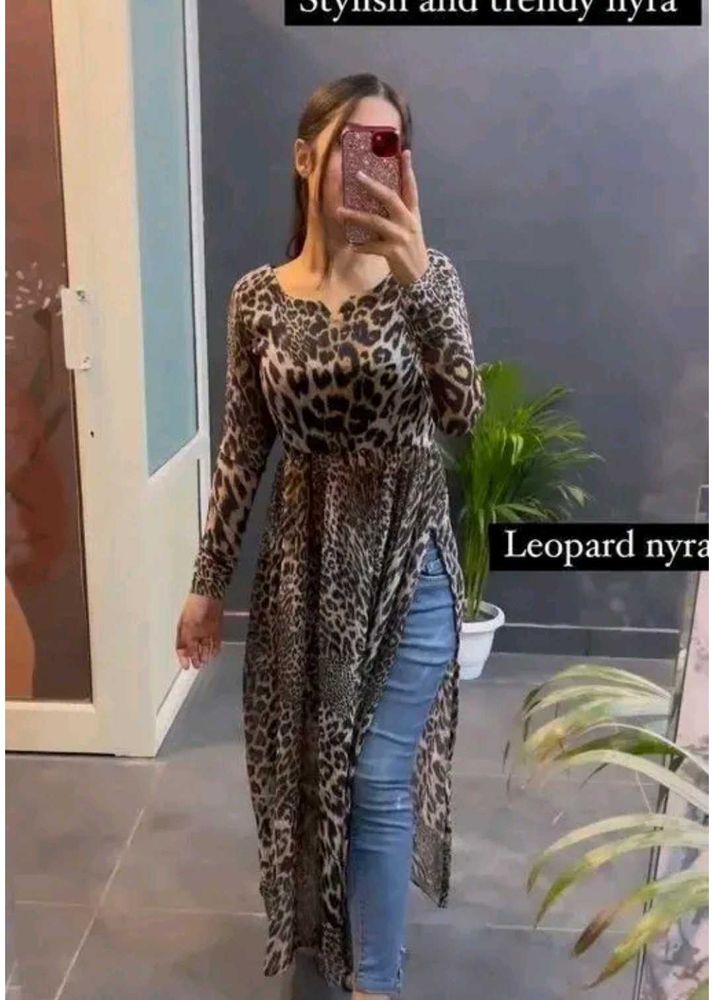 Leopard Print Long Sleeve Tunic