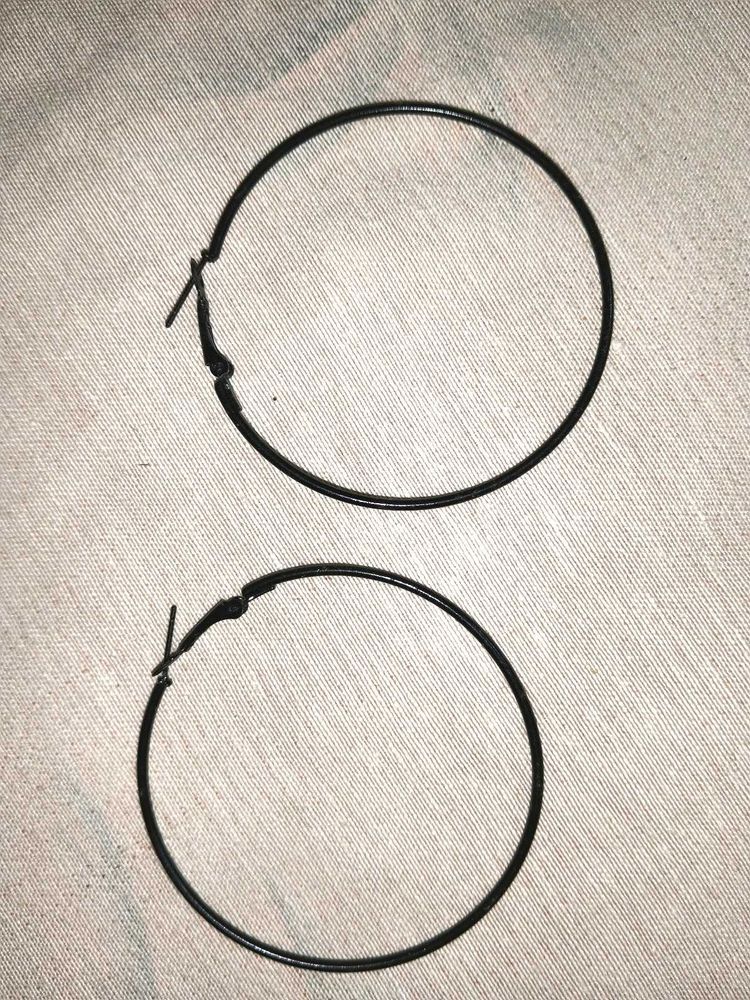 Black Hoop Earrings