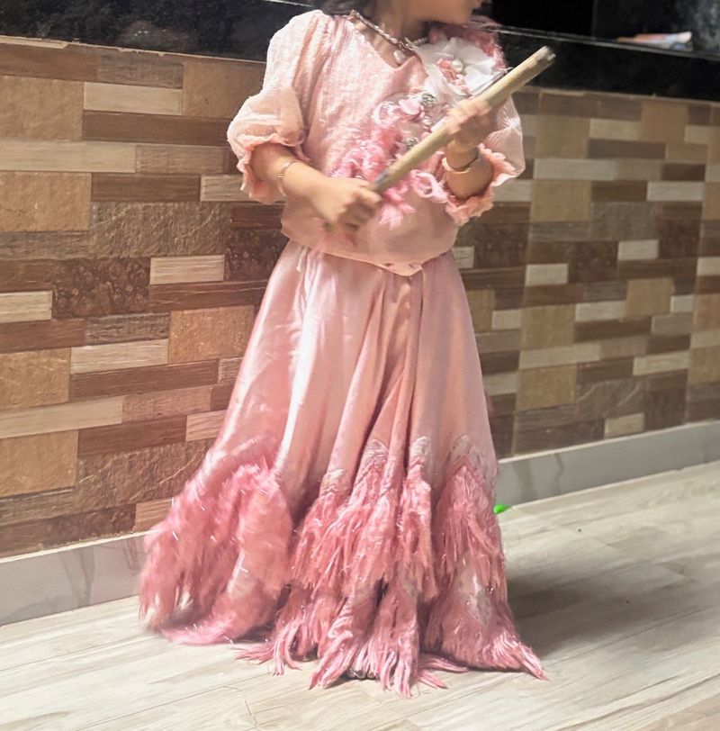 Pink Feathered Occasion Dress