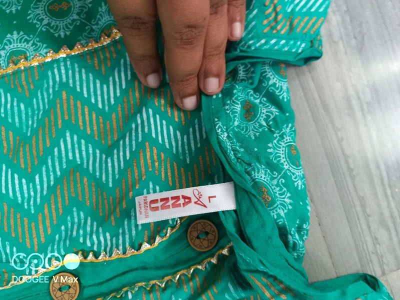 Green Printed Kurta