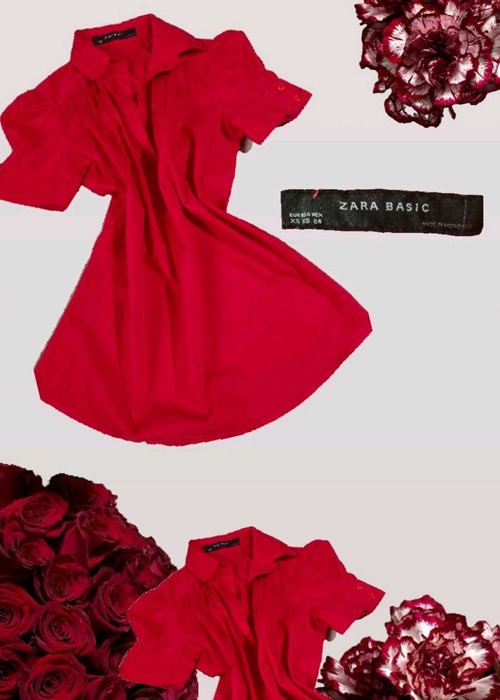 Zara Basic Red Mini Dress