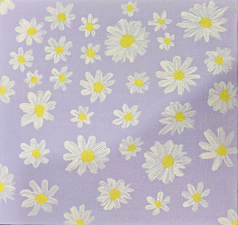Daisy Lavender Painting