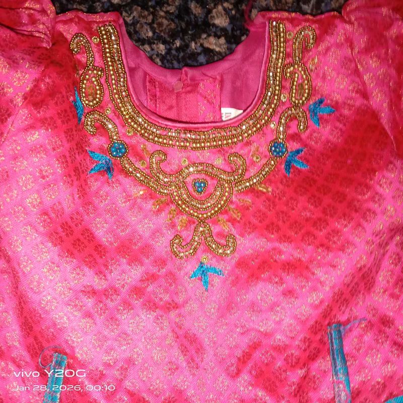 Cute Pink Embroidered Dress