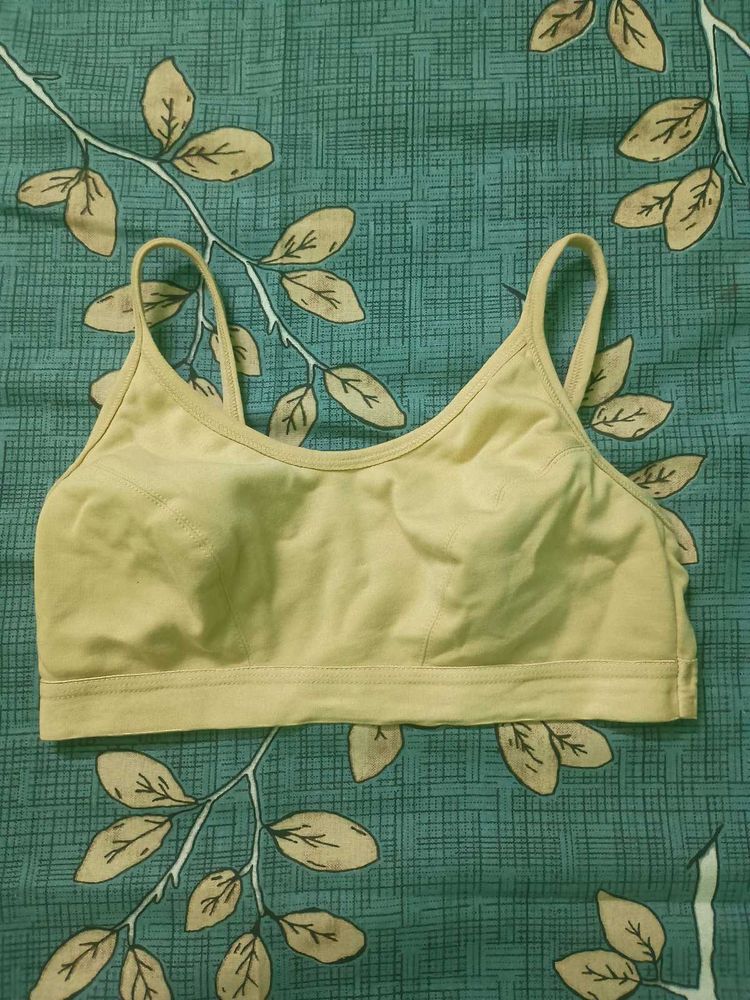 Comfortable Beige sports bra thin strap