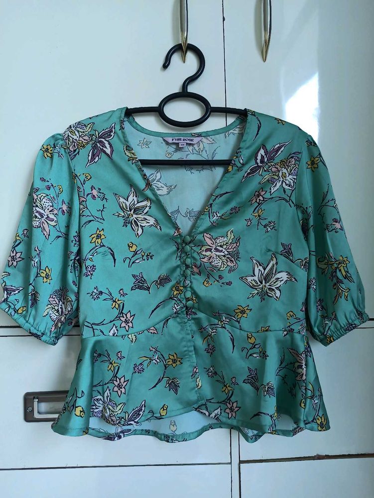 Floral Print Peplum Top