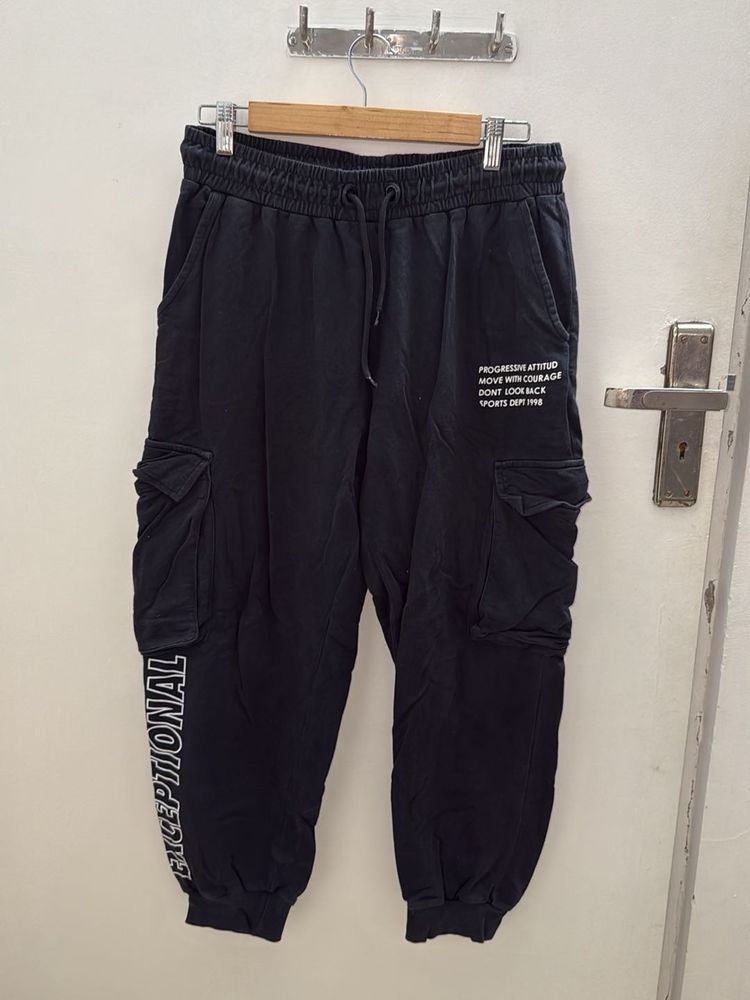Black Cargo Joggers