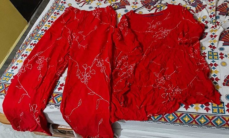 Red Floral Matching Set