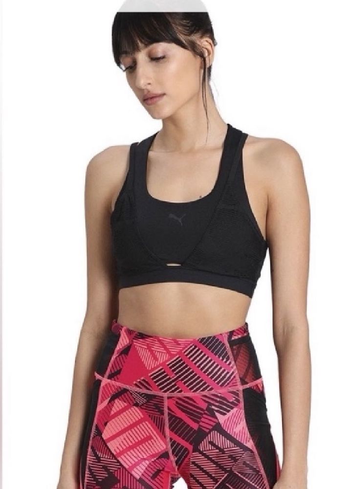 PUMAWomen Sports Lightly Padded Bra (Black)