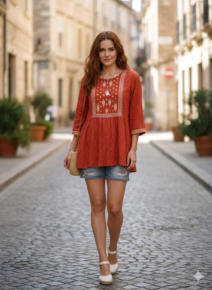 NEW-- Desi Mix Peplum Top