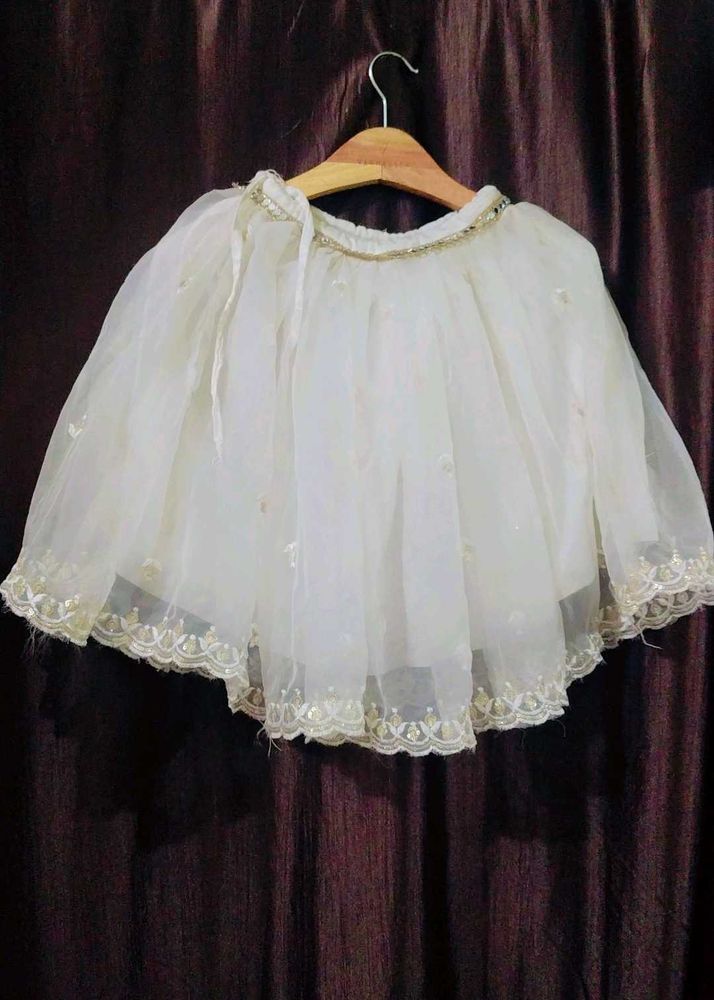 White Dress with Embellished Detail