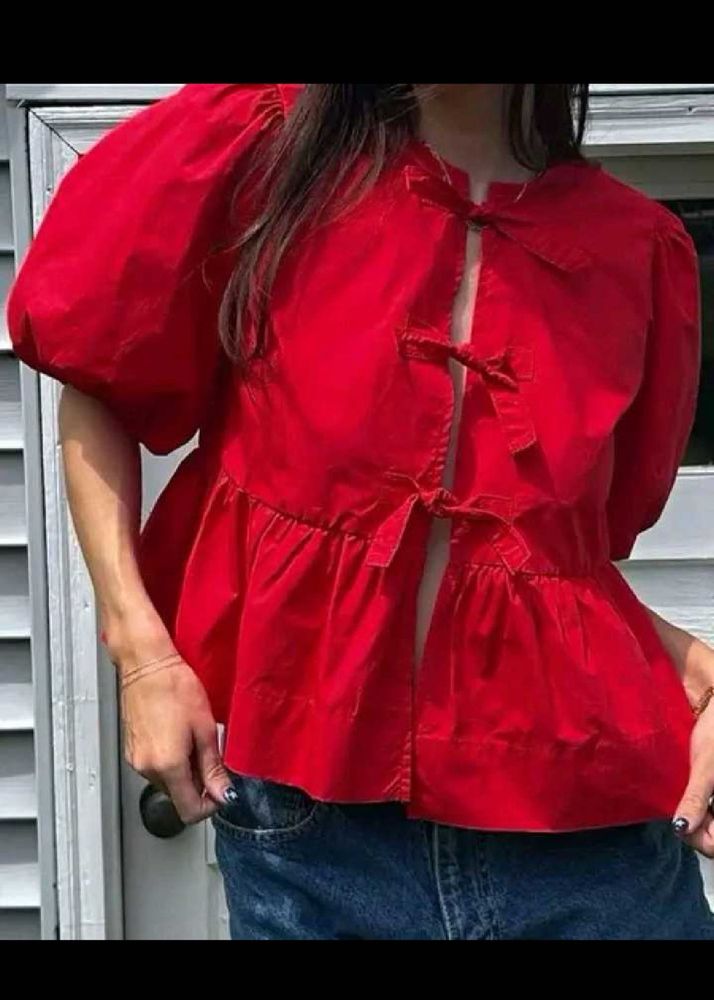 Red Peplum Top