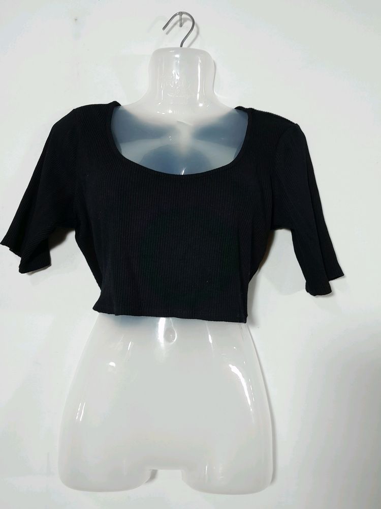 H&amp;M Black Western Crop Top(women&#39;s)