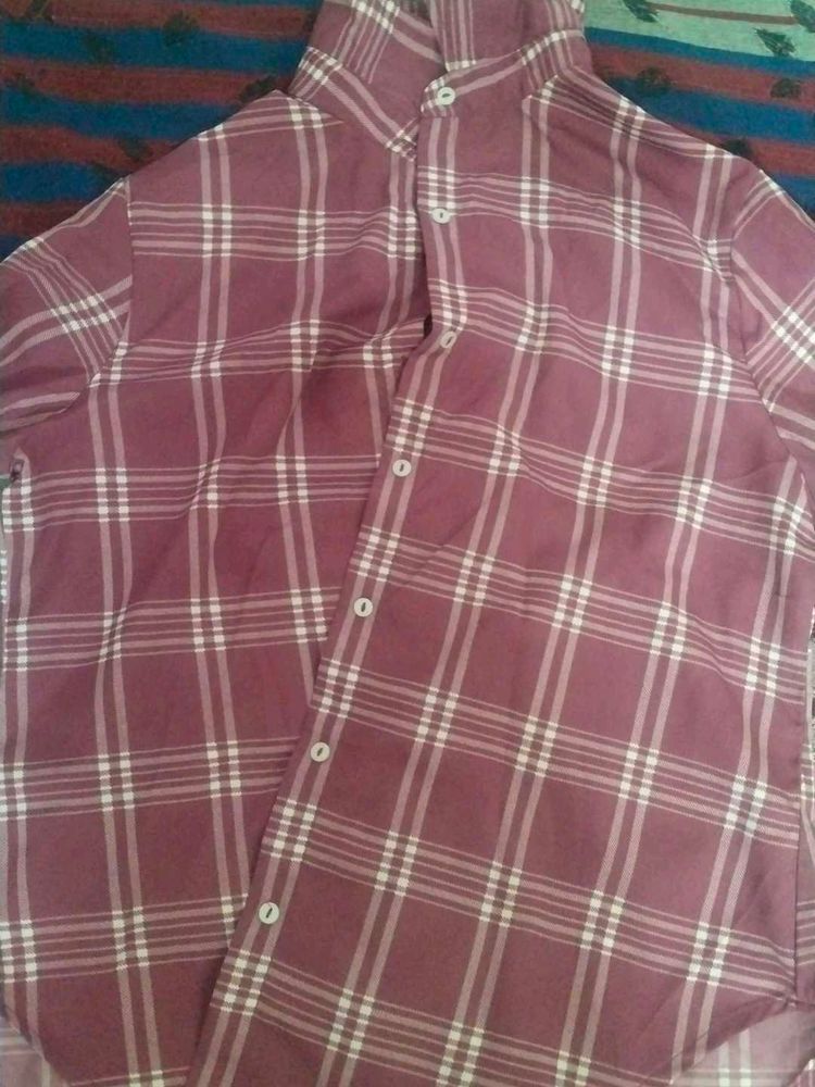 Burgundy Plaid Button-Down Shirt